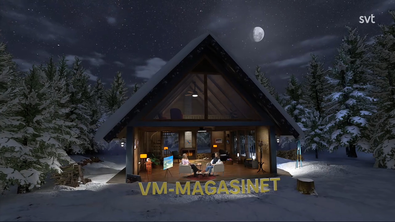 Vintersurr och VM Magasin i greenscreen